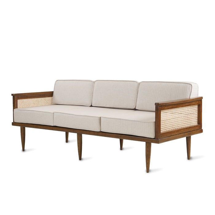 Anaya Wooden Rattan Sofa